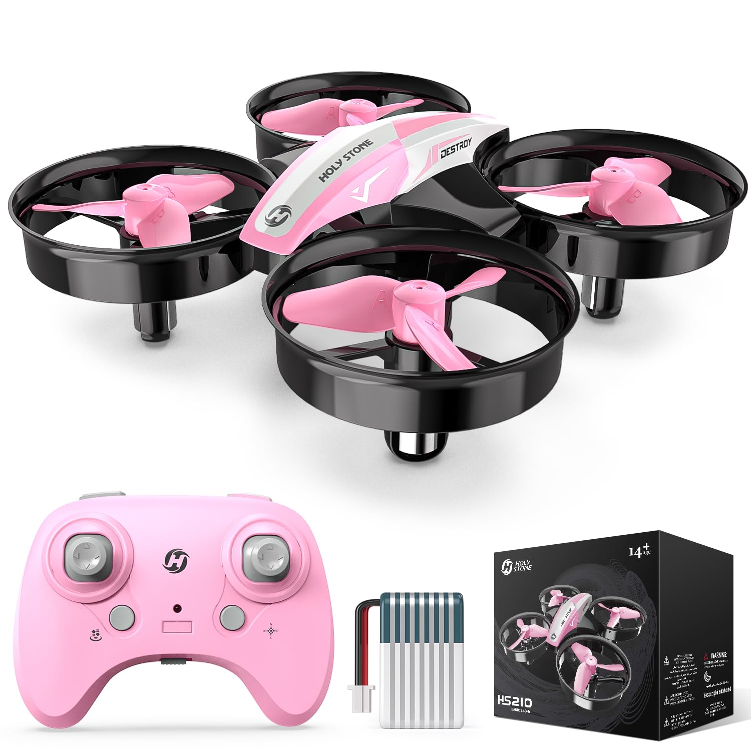 Mini Drone Holy Stone Hs210 Para Niños De 8 A 12 Años Y Principiantes, Color Rosa - Venta Internacional.