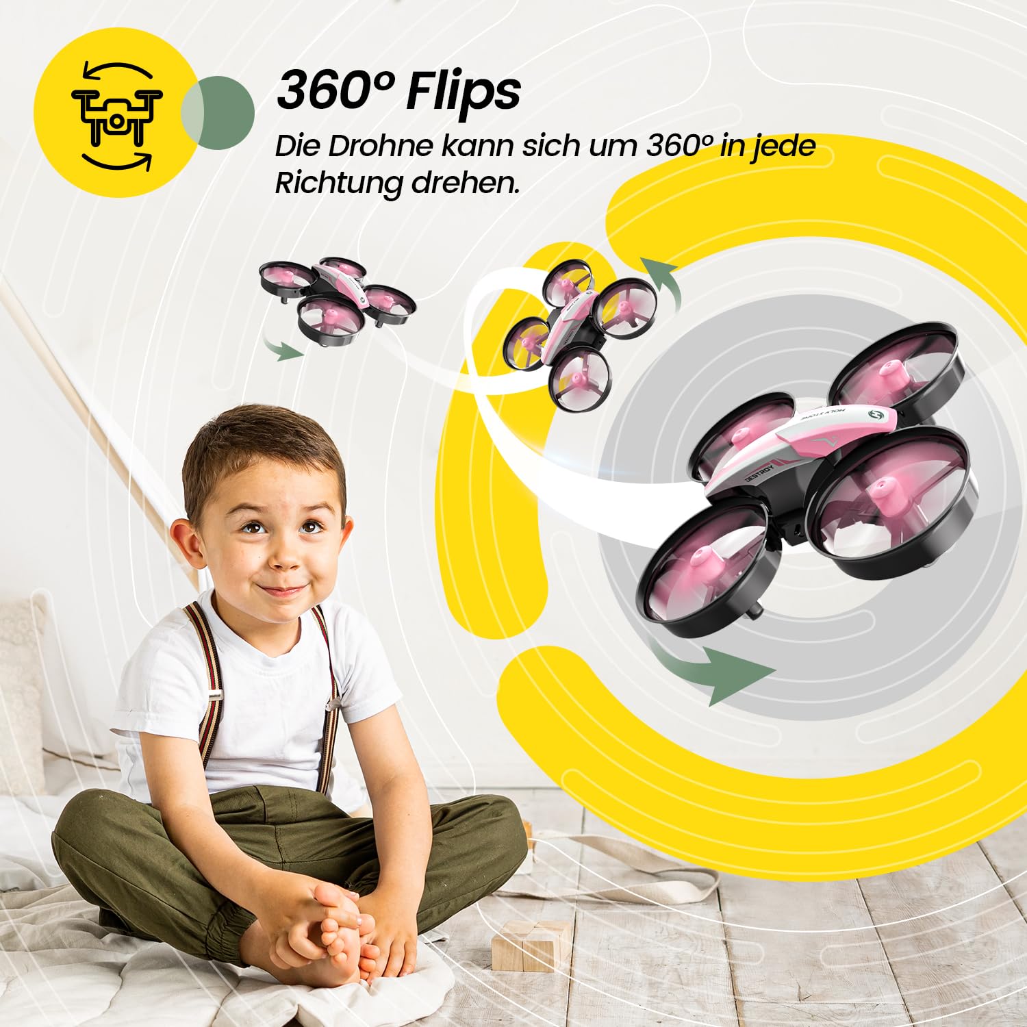 Foto 6 pulgar | Mini Drone Holy Stone Hs210 Para Niños De 8 A 12 Años Y Principiantes, Color Rosa - Venta Internacional.