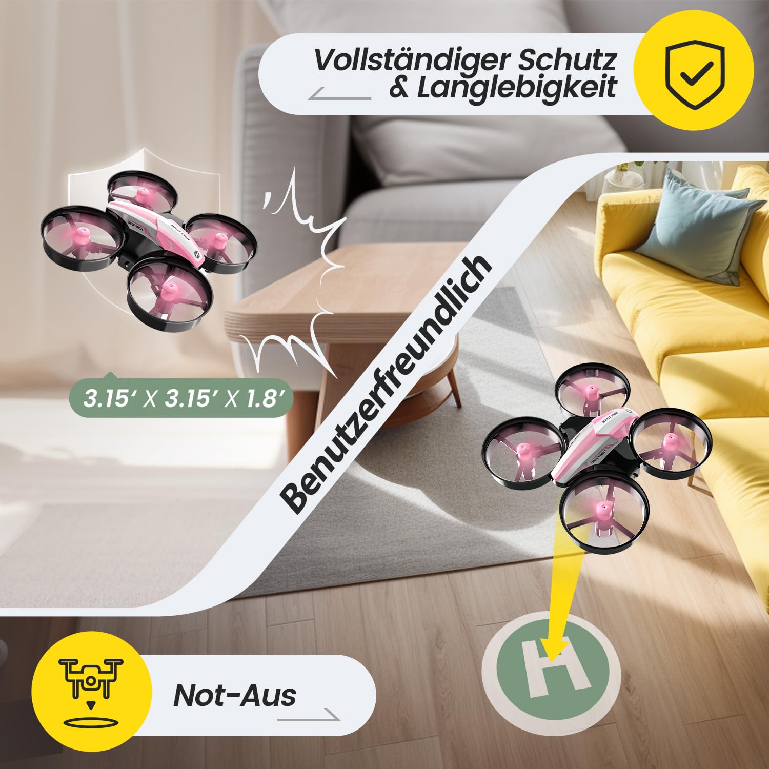 Foto 7 | Mini Drone Holy Stone Hs210 Para Niños De 8 A 12 Años Y Principiantes, Color Rosa - Venta Internacional.