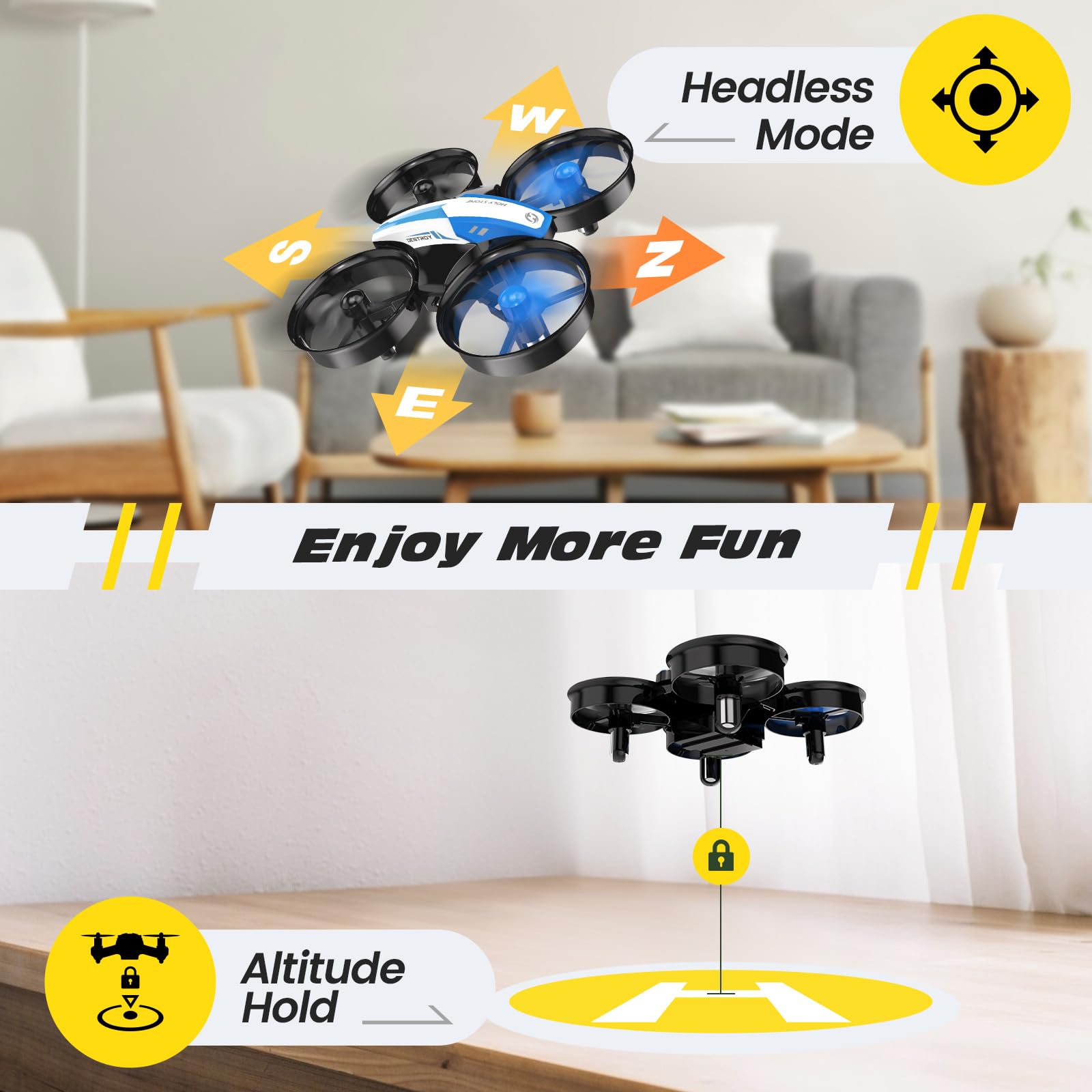 Foto 7 pulgar | Mini Drone Holy Stone Hs210 Para Niños Y Principiantes, Color Azul - Venta Internacional.