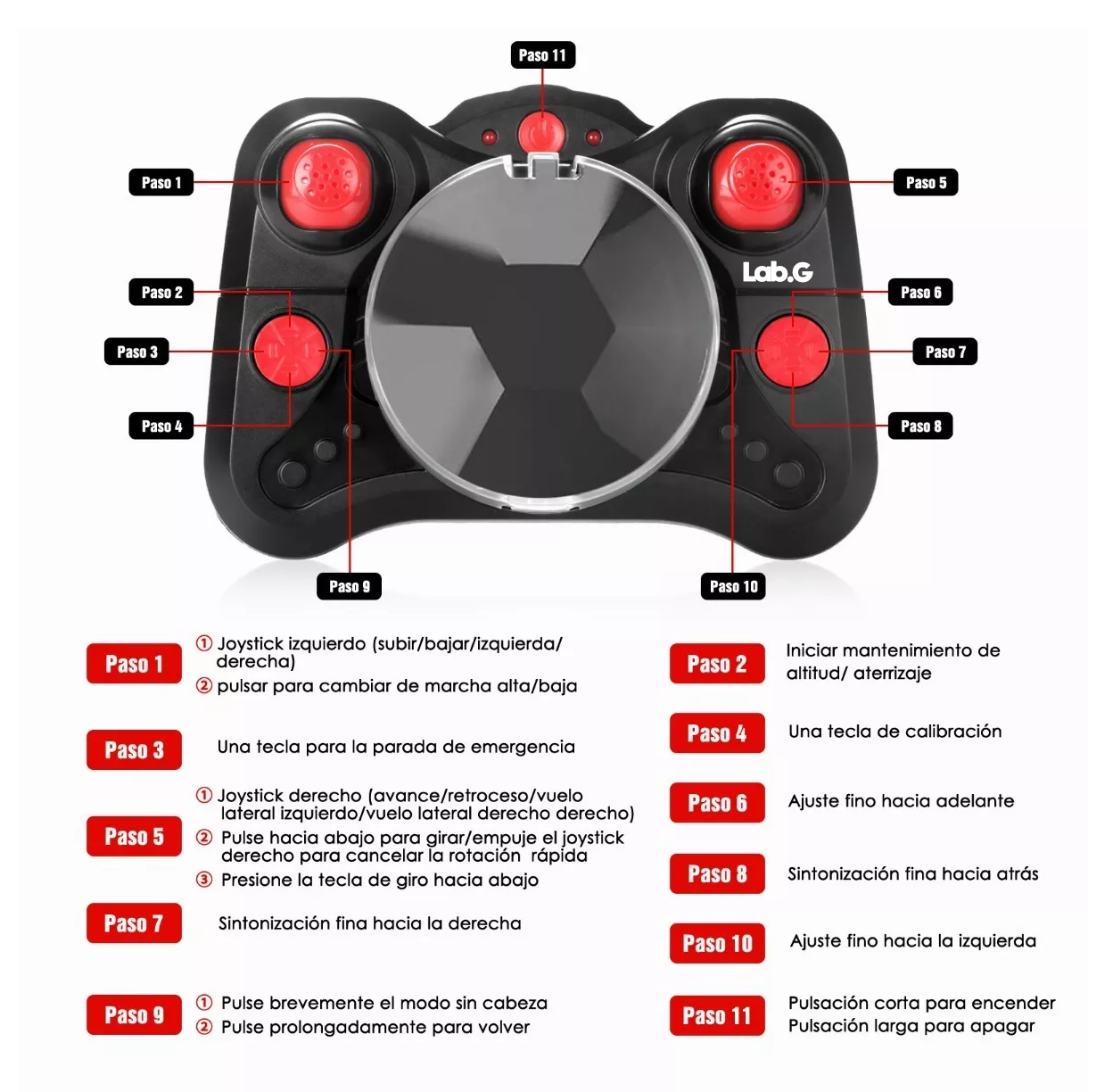 Foto 3 pulgar | Mini Drone Para Niños Principiantes Lab.g 2.4ghz Rc Quadcopter Rojo