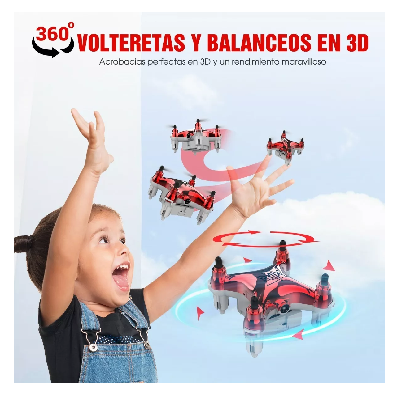 Foto 6 pulgar | Mini Drone Para Niños Principiantes Lab.g 2.4ghz Rc Quadcopter Rojo