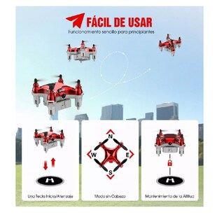 Foto 5 | Mini Drone Belug Para Niños Principiantes 2.4ghz Rc Quadcopter Rojo