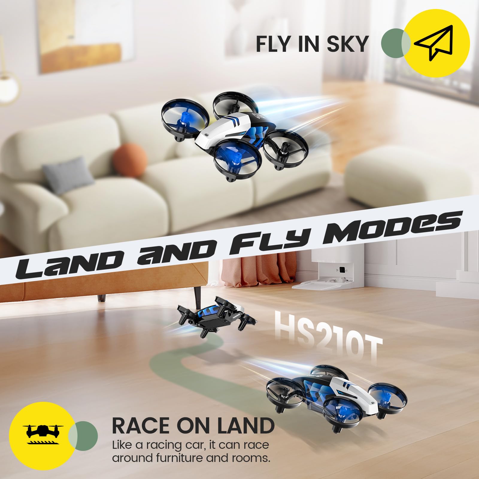 Foto 3 pulgar | Drone Holy Stone Hs210t 2 En 1, Mini Para Interiores, Para Niños - Venta Internacional.