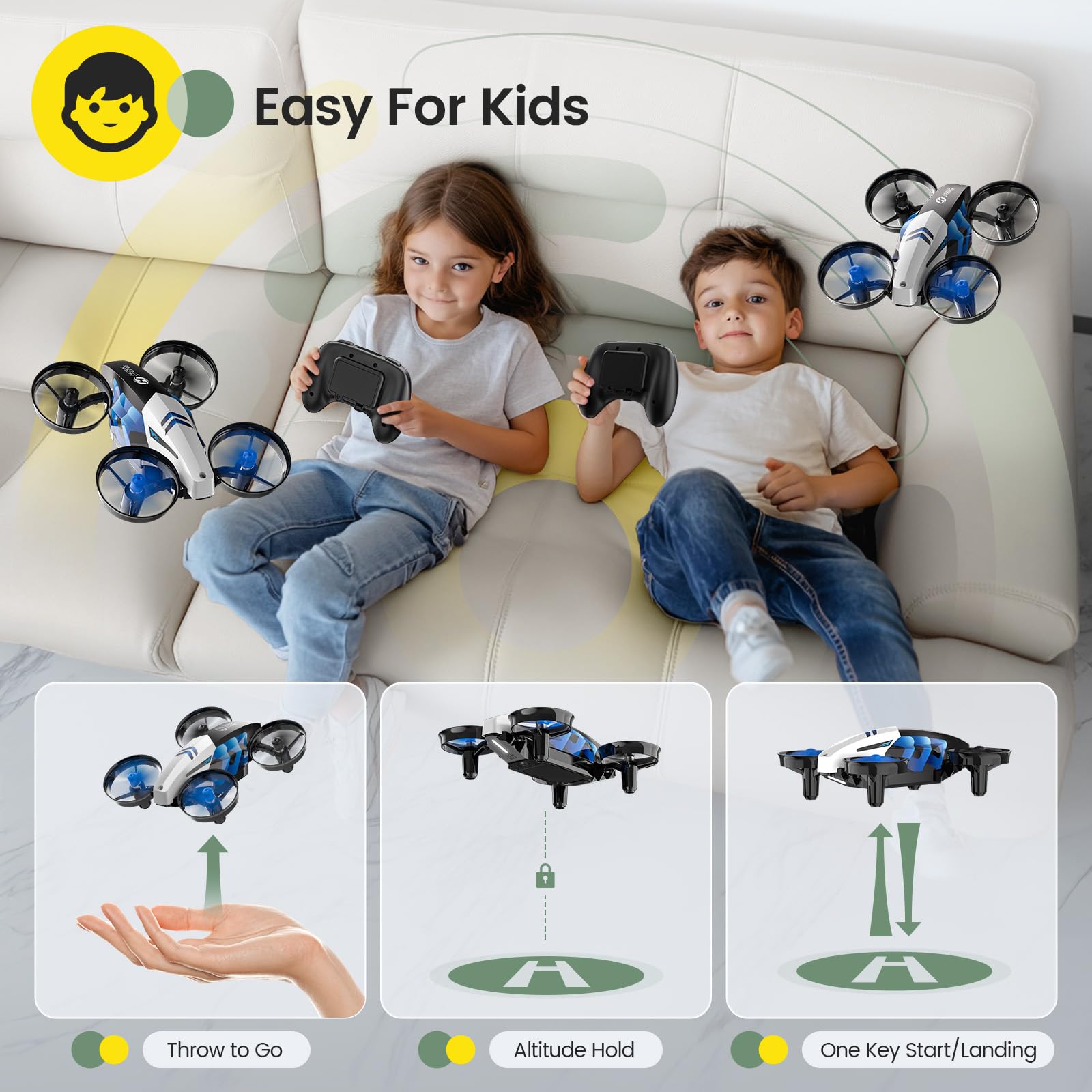 Foto 7 pulgar | Drone Holy Stone Hs210t 2 En 1, Mini Para Interiores, Para Niños - Venta Internacional.