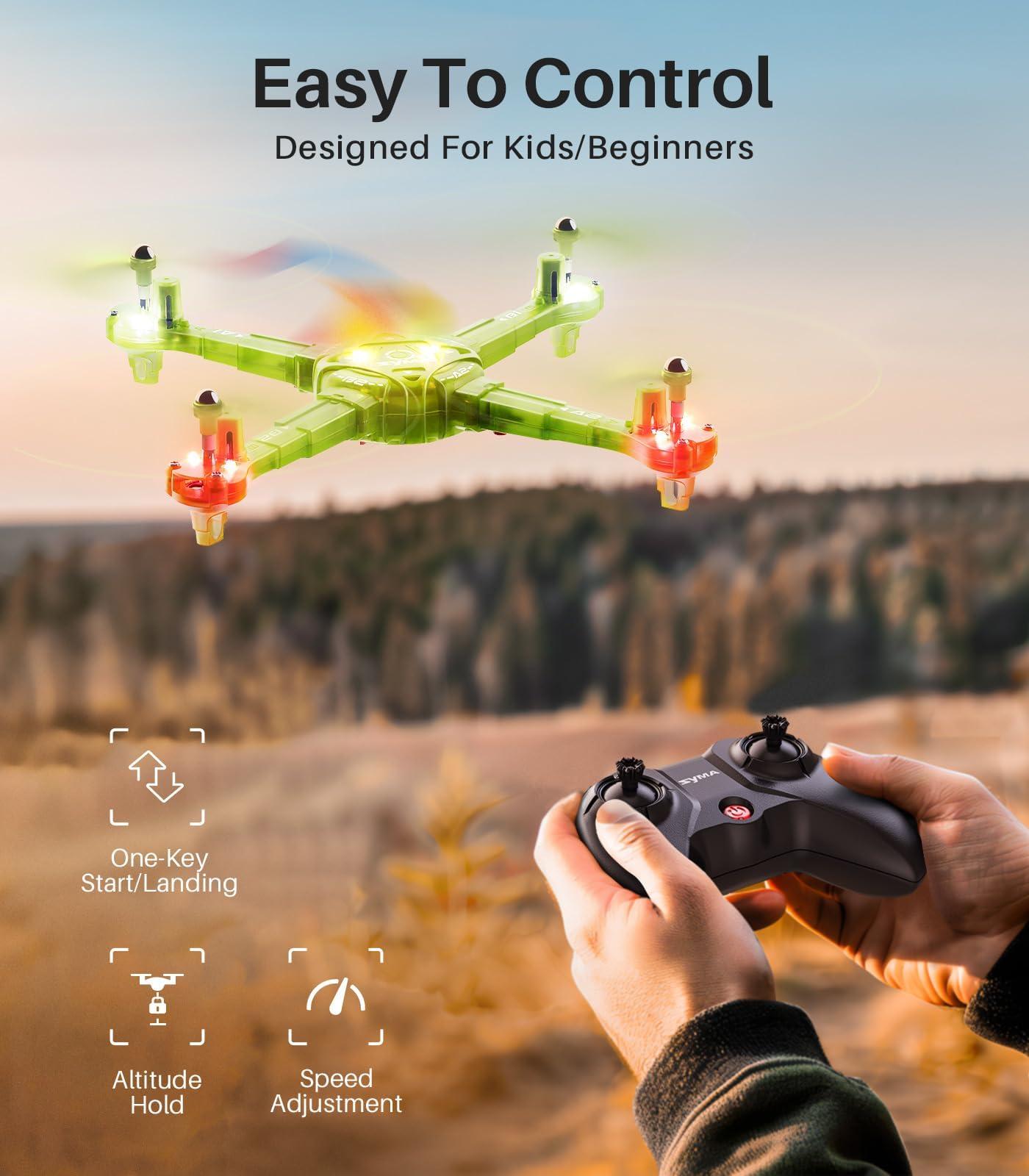 Foto 5 pulgar | Drone Syma X440 Para Niños Con Luz Led De 7 Colores Para Mantener La Altitud - Venta Internacional.