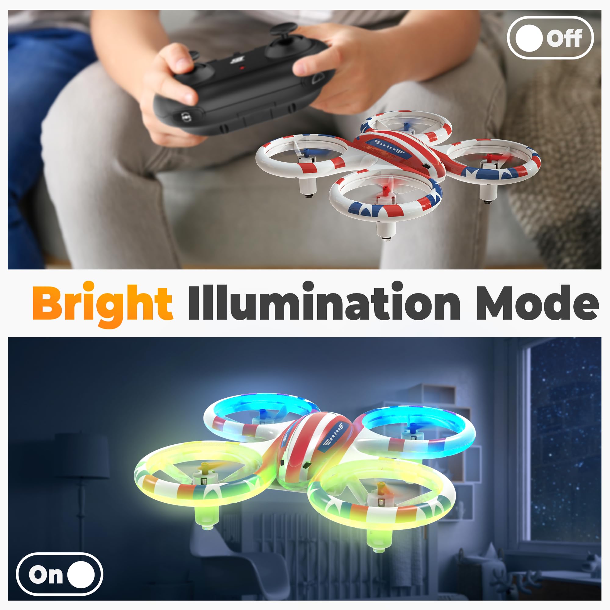 Foto 3 pulgar | Drone Bezgar Hq051 Para Niños Rc Indoor Con Led 3d Flip De 3 Velocidades - Venta Internacional.