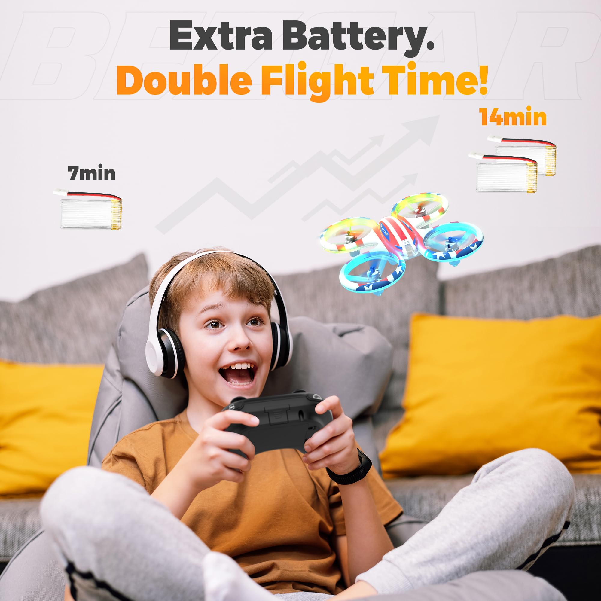 Foto 8 pulgar | Drone Bezgar Hq051 Para Niños Rc Indoor Con Led 3d Flip De 3 Velocidades - Venta Internacional.