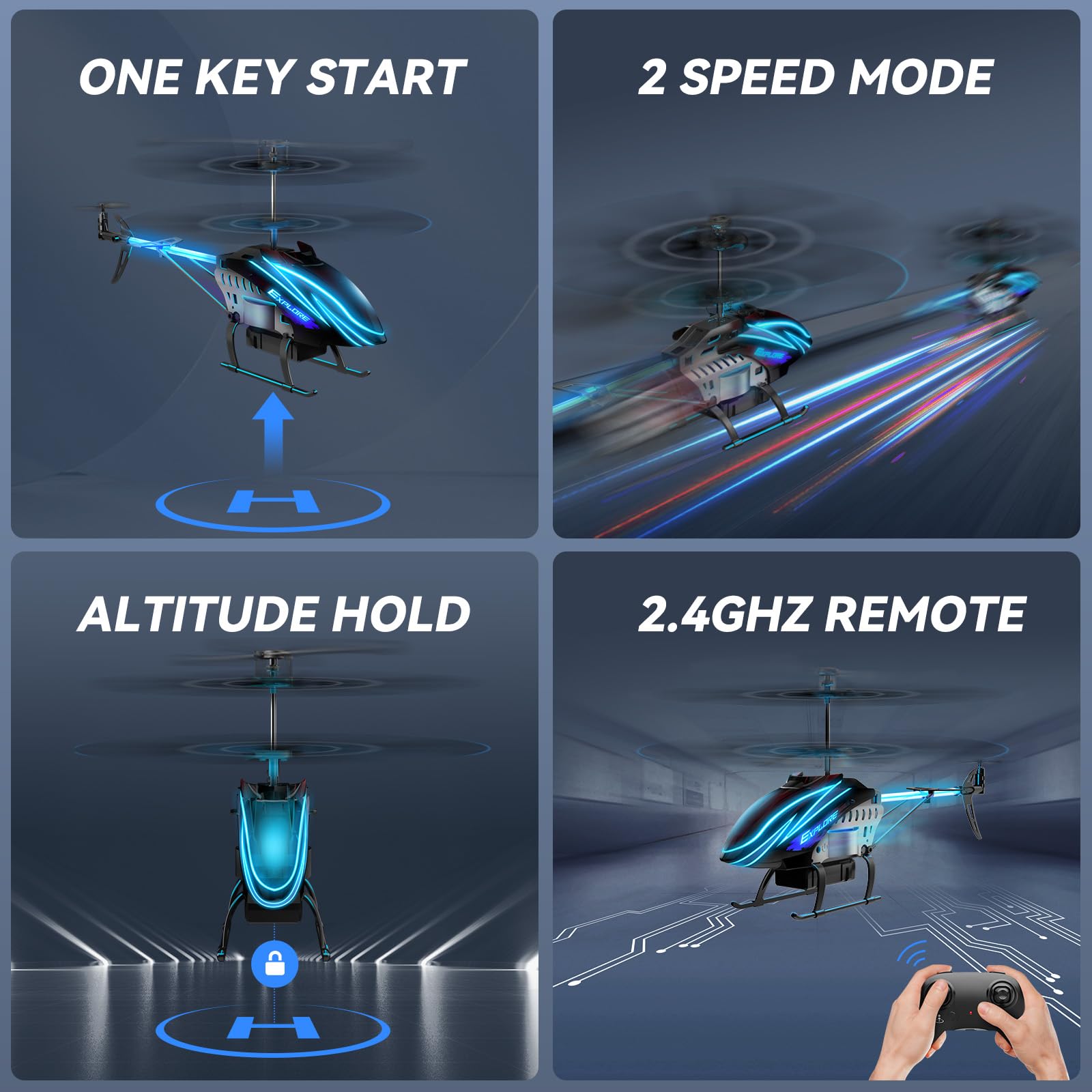 Foto 4 pulgar | Helicóptero Rc Bussgo Para Niños Con Baterías Flight 2 De 30 Minutos - Venta Internacional.