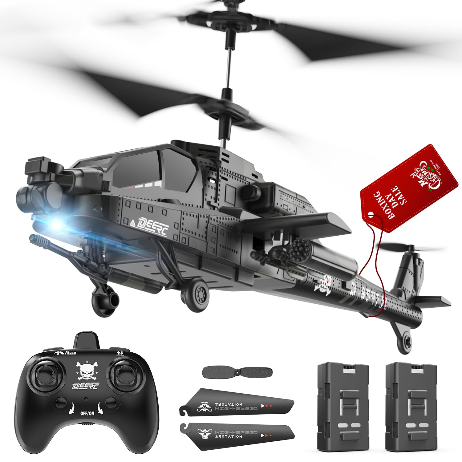 Foto 2 pulgar | Helicóptero RC Deerc Armed Attack 2.4 Ghz 26 Minutos de Tiempo de Vuelo - Venta Internacional