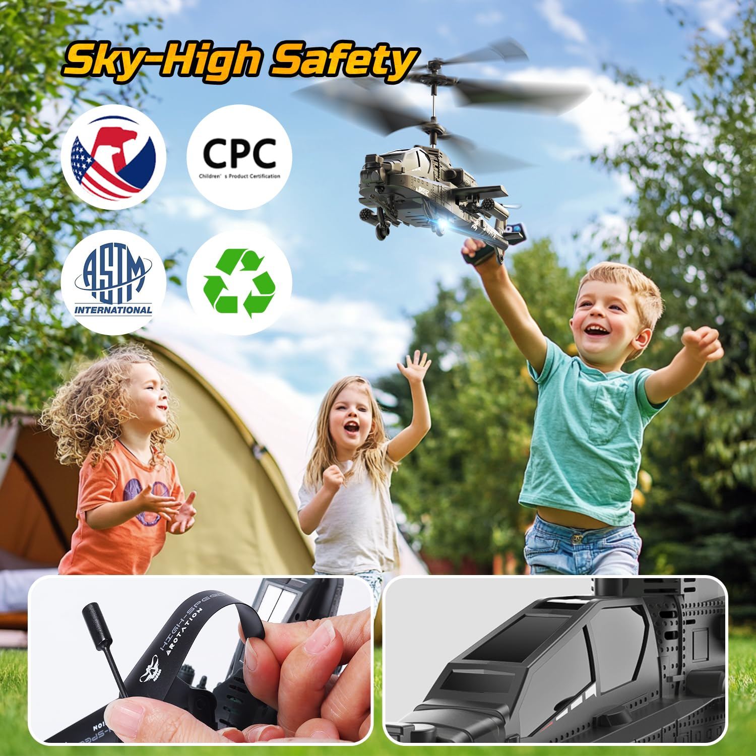 Foto 7 pulgar | Helicóptero RC Deerc Armed Attack 2.4 Ghz 26 Minutos de Tiempo de Vuelo - Venta Internacional