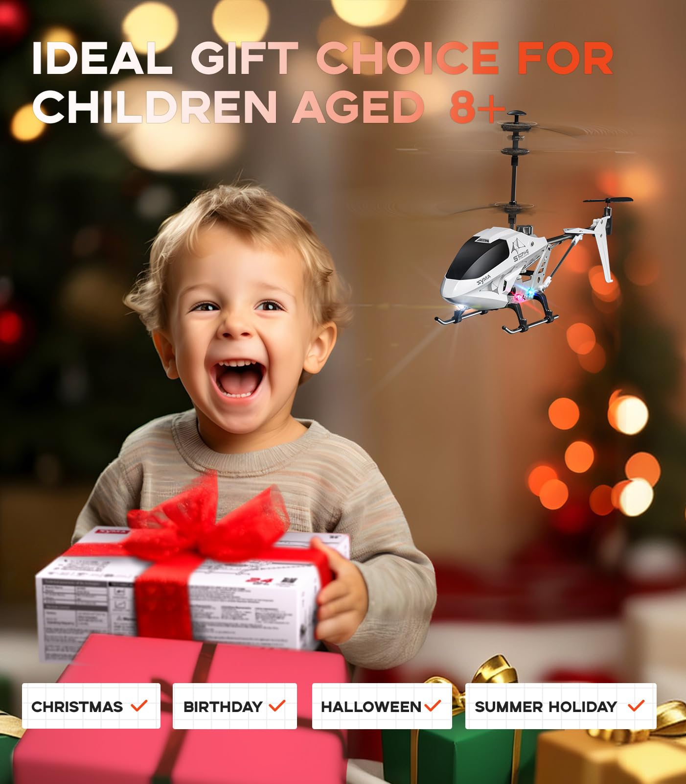 Foto 4 pulgar | Control Remoto Rc Helicopter Syma Altitude Hold Para Niños, Blanco - Venta Internacional.