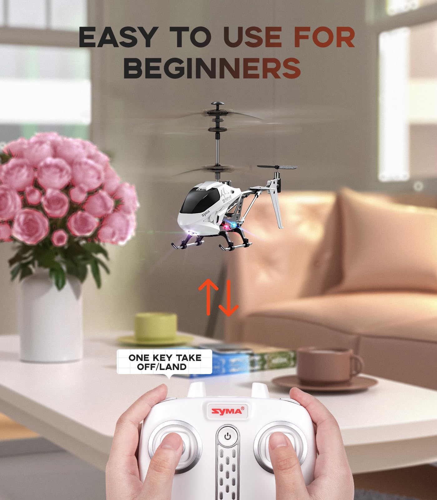 Foto 6 pulgar | Control Remoto Rc Helicopter Syma Altitude Hold Para Niños, Blanco - Venta Internacional.