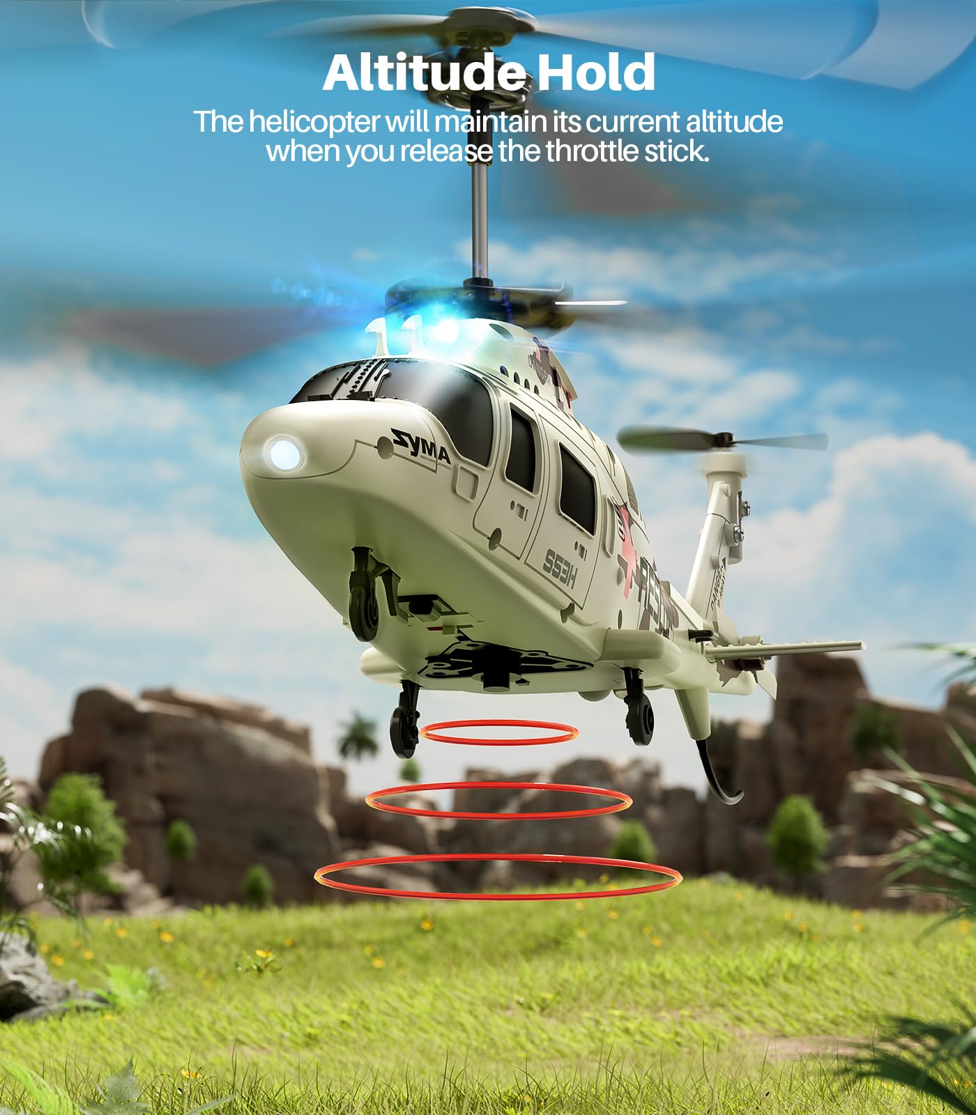 Foto 4 pulgar | Helicóptero De Control Remoto Syma S53h Rescue Con Control De Altitud - Venta Internacional.