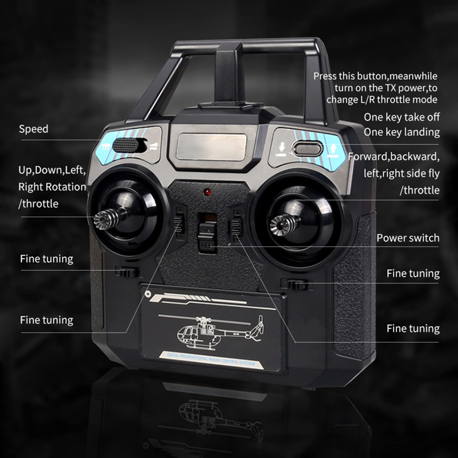 Foto 4 | Helicóptero Rc Goolrc C186 De Hélice Única, Giroscopio De 6 Ejes, 3 Baterías - Venta Internacional.
