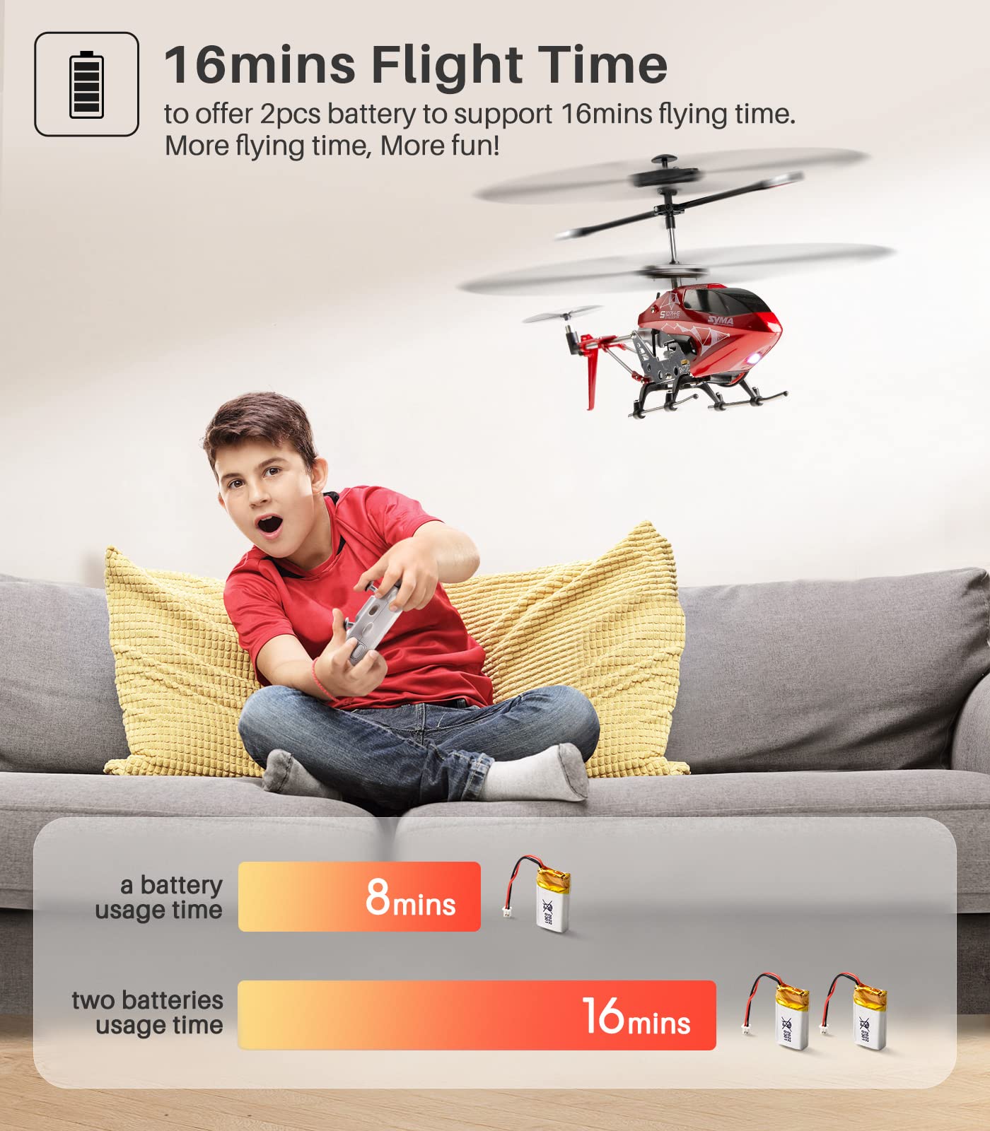 Foto 3 pulgar | Helicóptero Rc Syma Con Batería Altitude Hold 2 Para Niños Y Adultos - Venta Internacional.