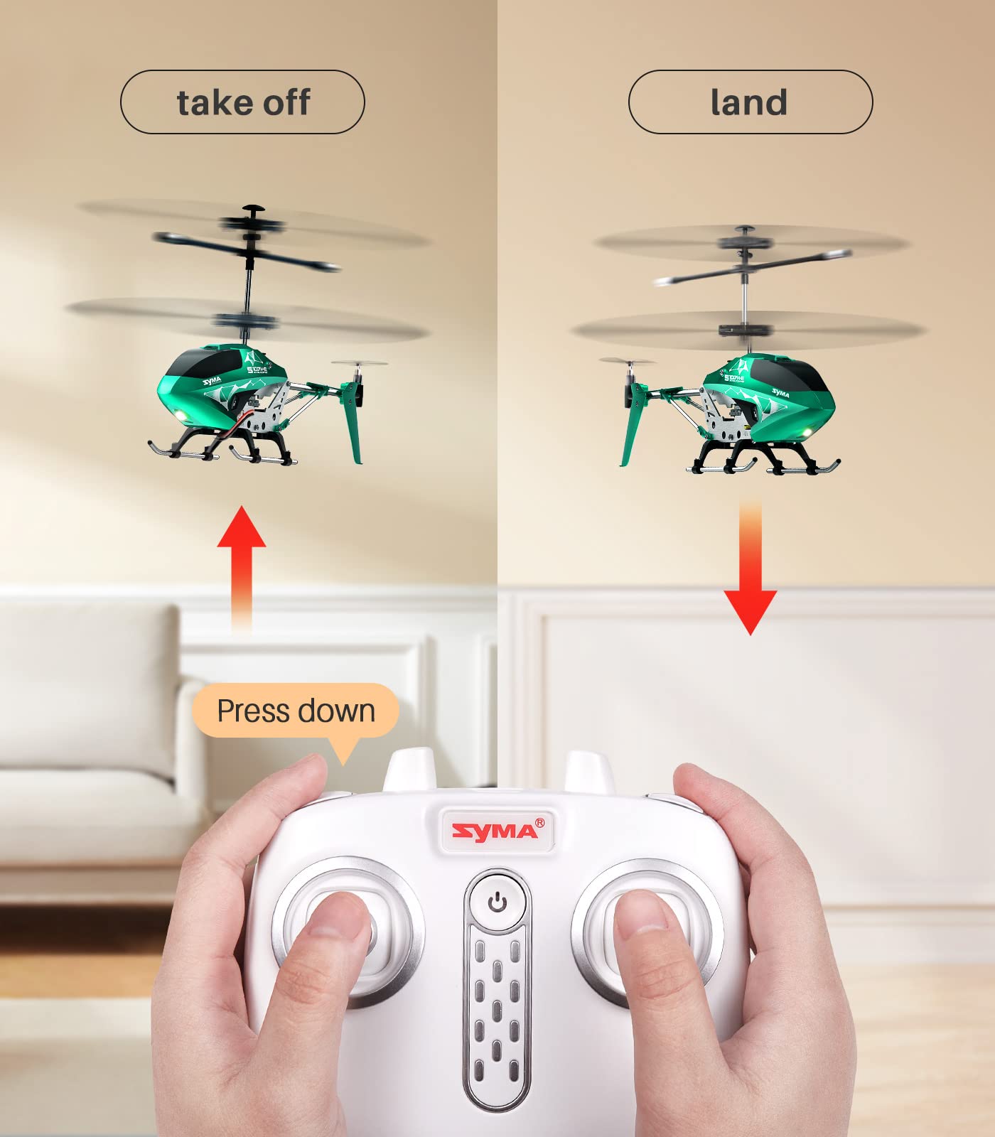 Foto 5 pulgar | Helicóptero de Control Remoto Syma S107H-E Altitude Hold 16 Min - Venta Internacional