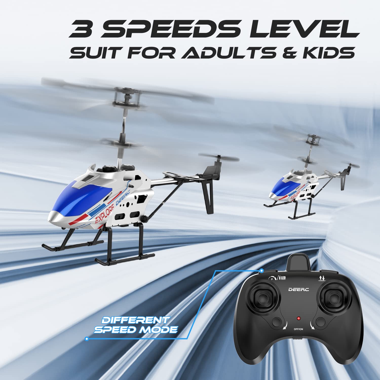 Foto 5 | Helicóptero De Control Remoto Deerc 3.5ch Altitude Hold Con Giroscopio - Venta Internacional.