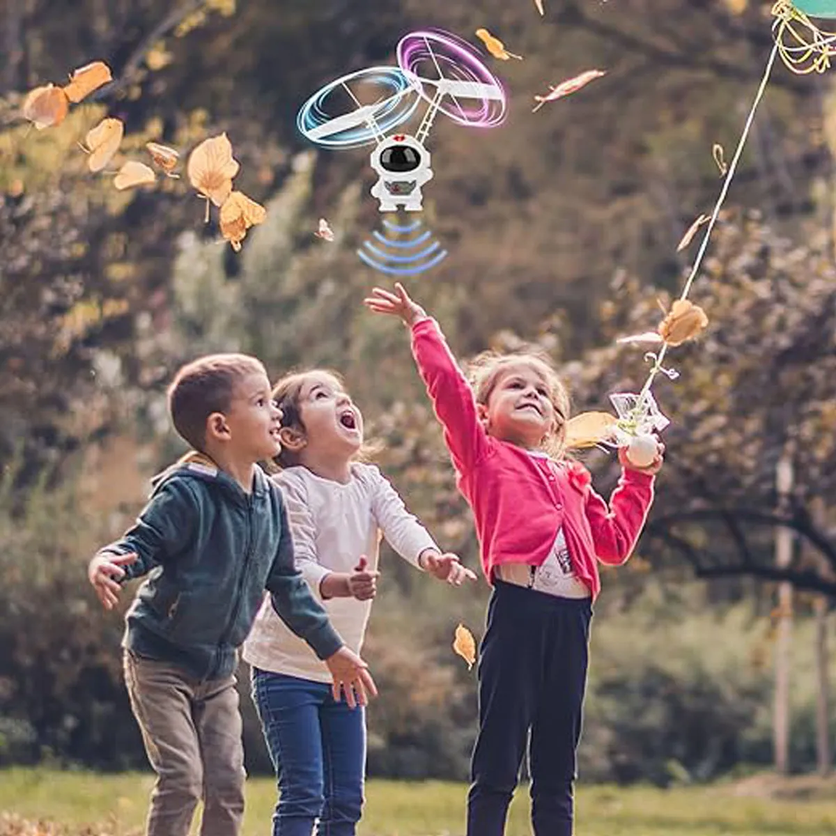 Foto 4 pulgar | Astronauta Drone Helicóptero De Mano Belug Juguete Para Niños Blanco
