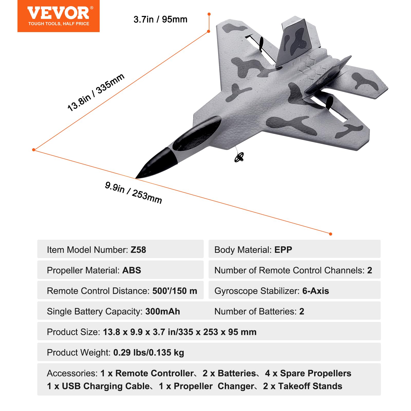 Foto 8 pulgar | Rc Plane Vevor F-22 Fighter De 2 Canales Con Estabilizador Giroscópico De 6 Ejes - Venta Internacional.