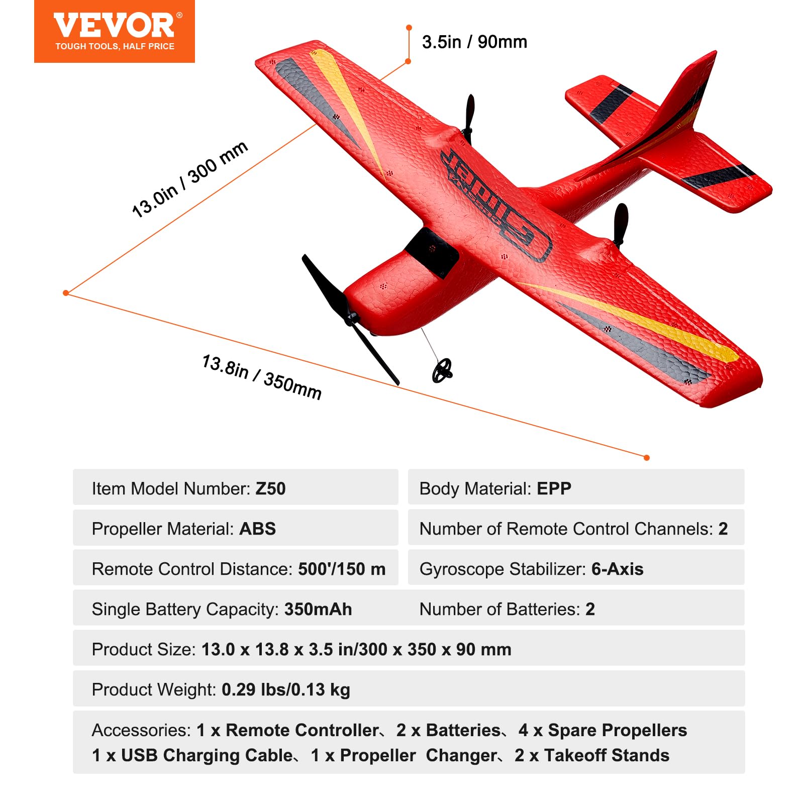 Foto 8 pulgar | Avión Rc Vevor 2.4ghz 2ch Con Estabilizador Giroscópico De 6 Ejes Y 2 Baterías - Venta Internacional.