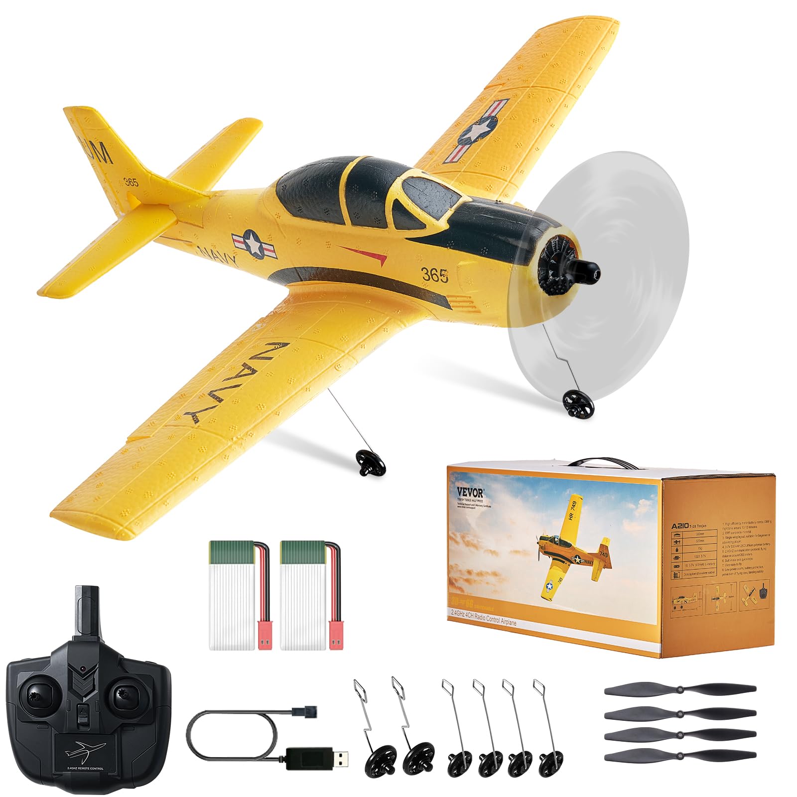 Foto 2 pulgar | Entrenador Rc Plane Vevor T28 De 2,4 Ghz Y 4 Canales Con Estabilizador Giroscópico De 6 Ejes - Venta Internacional.