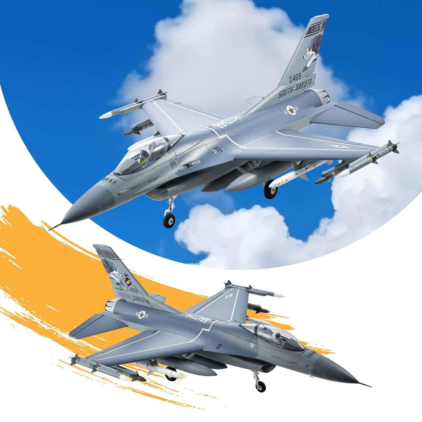 Foto 2 pulgar | Avión Teledirigido Fms F16 Fighting Falcon 64 Mm Edf Jet Pnp - Venta Internacional.