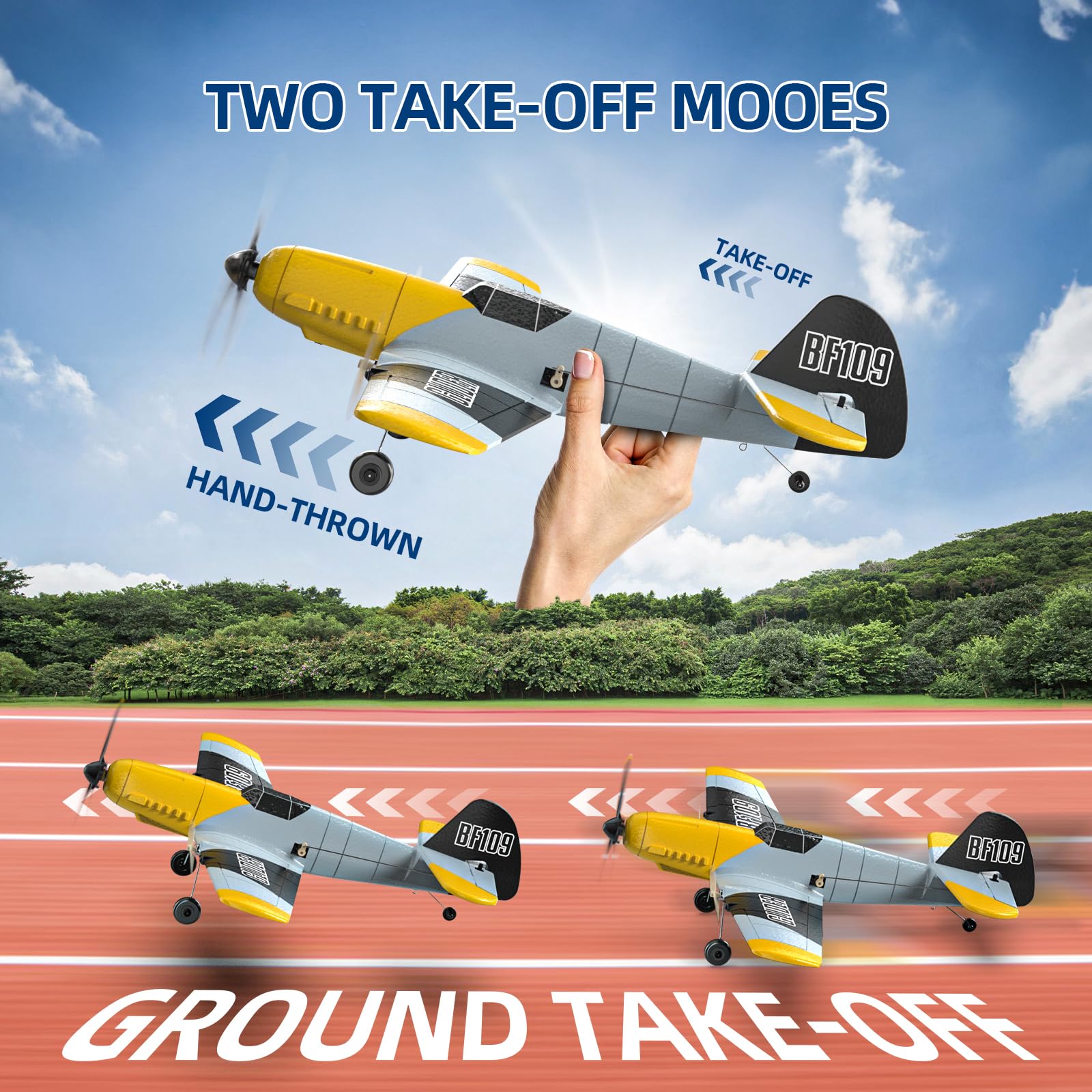 Foto 5 | Avión De Control Remoto Rc Plane Deerc Bf-109 De 3 Canales - Venta Internacional.