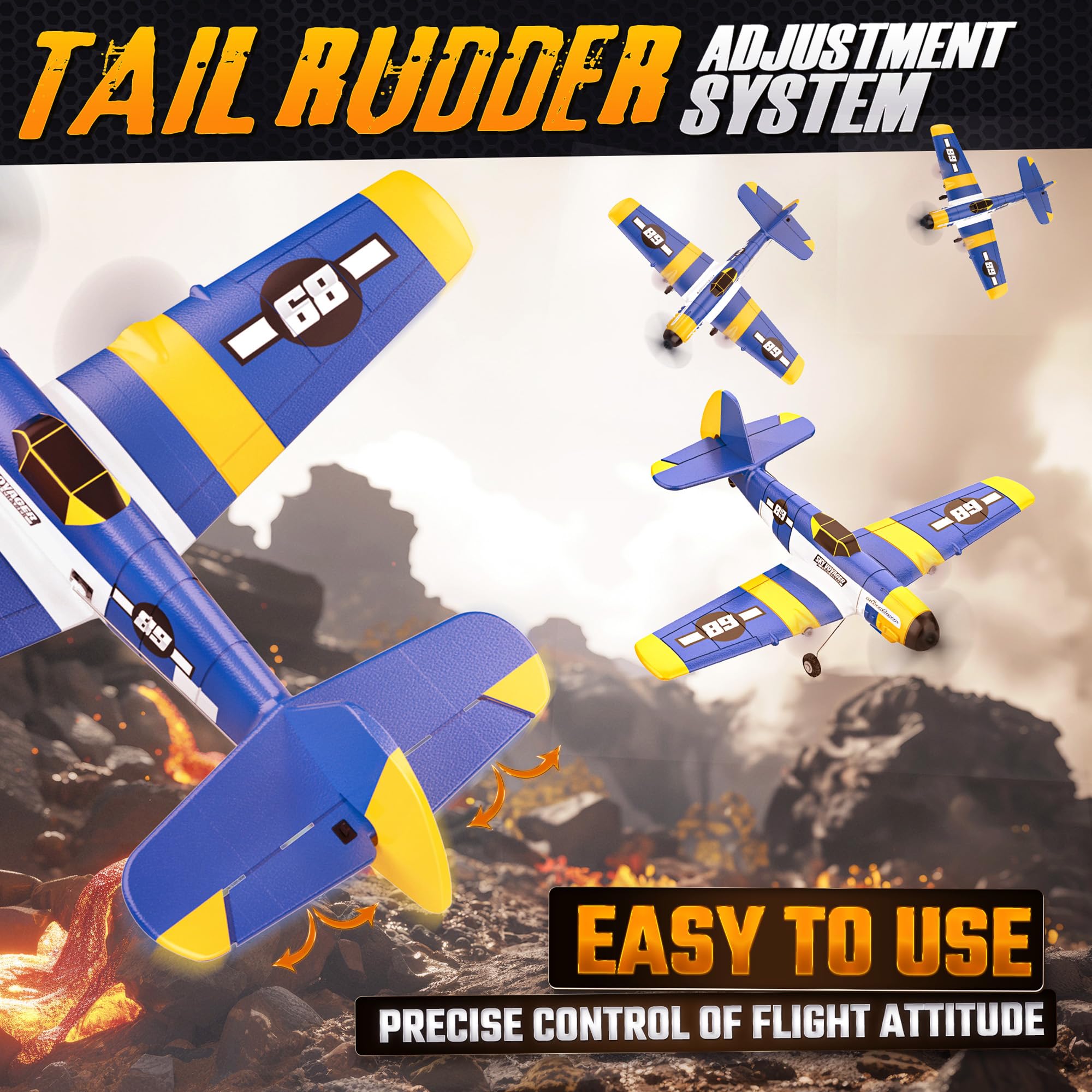Foto 7 | Rc Plane Bezgar Hq089 Para Niños Con Control Remoto Giroscópico De 6 Ejes - Venta Internacional.