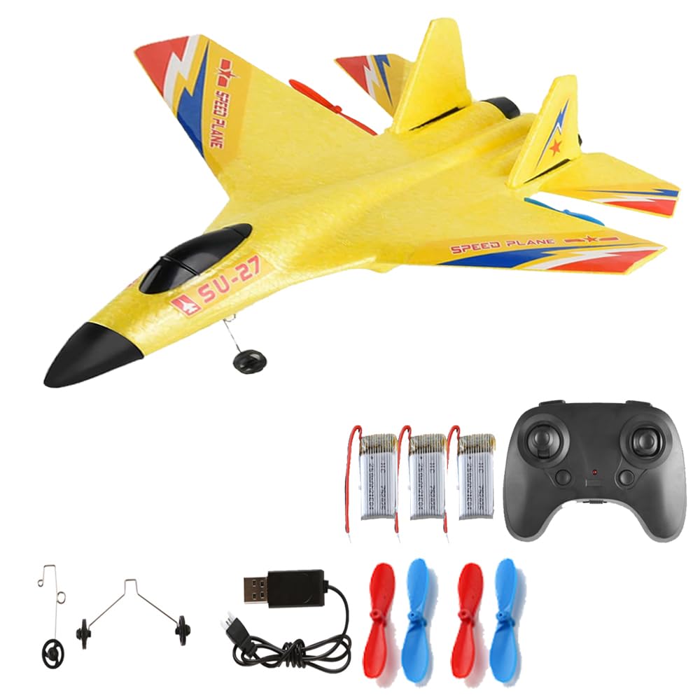 Avión De Control Remoto Rc Plane Su-27 De 2,4 Ghz Con 3 Baterías - Venta Internacional.