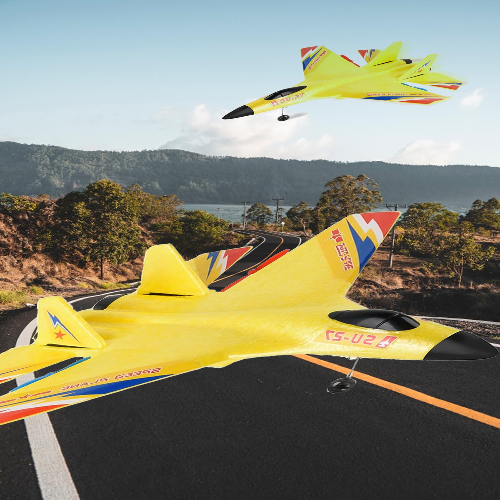 Foto 3 pulgar | Avión De Control Remoto Rc Plane Su-27 De 2,4 Ghz Con 3 Baterías - Venta Internacional.