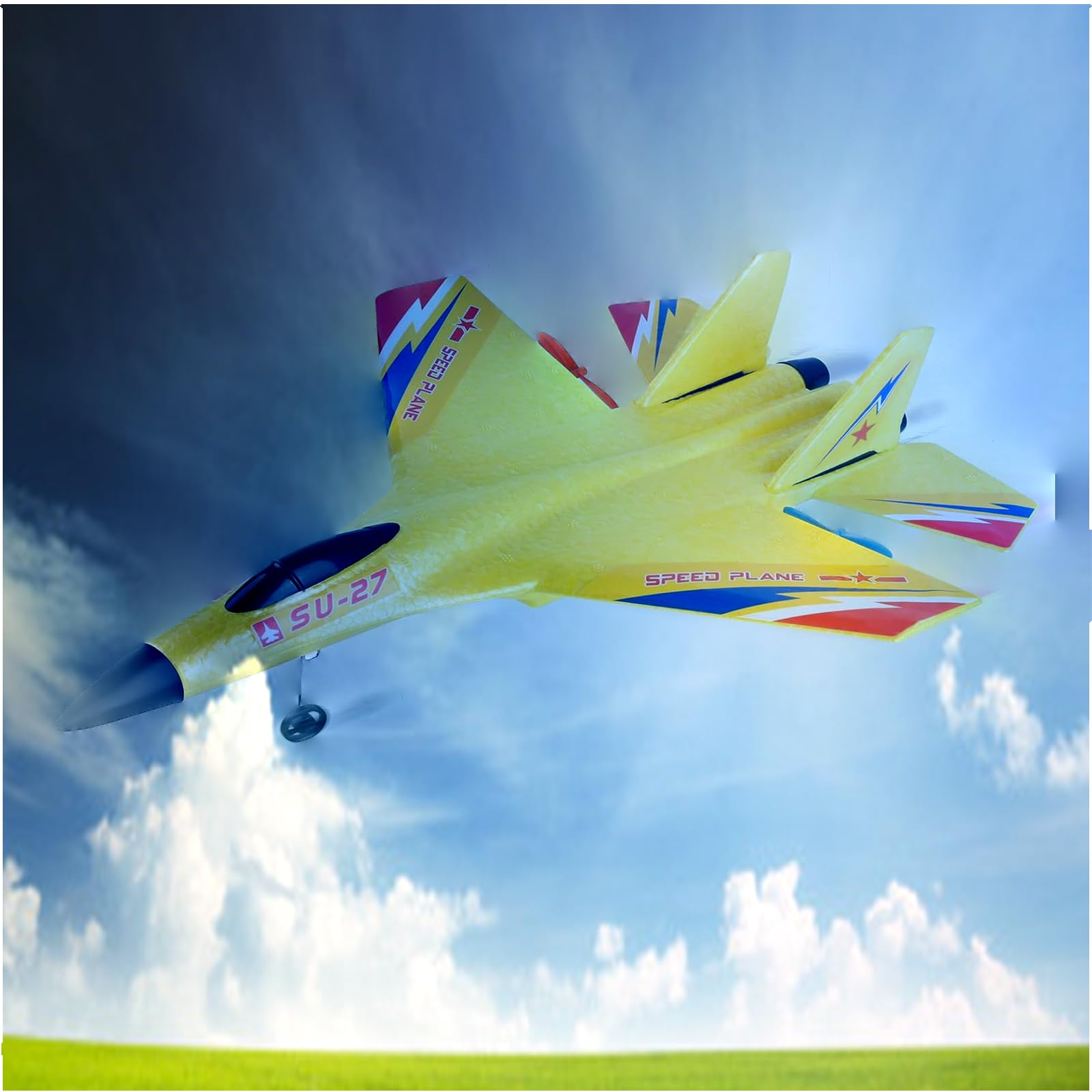 Foto 4 pulgar | Avión De Control Remoto Rc Plane Su-27 De 2,4 Ghz Con 3 Baterías - Venta Internacional.