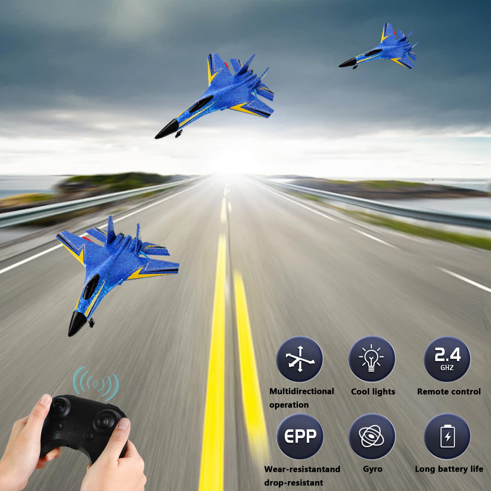 Foto 5 pulgar | Avión Rc Su-27 De 2 Canales Para Niños Mayores De 12 Años Con 3 Baterías - Venta Internacional.