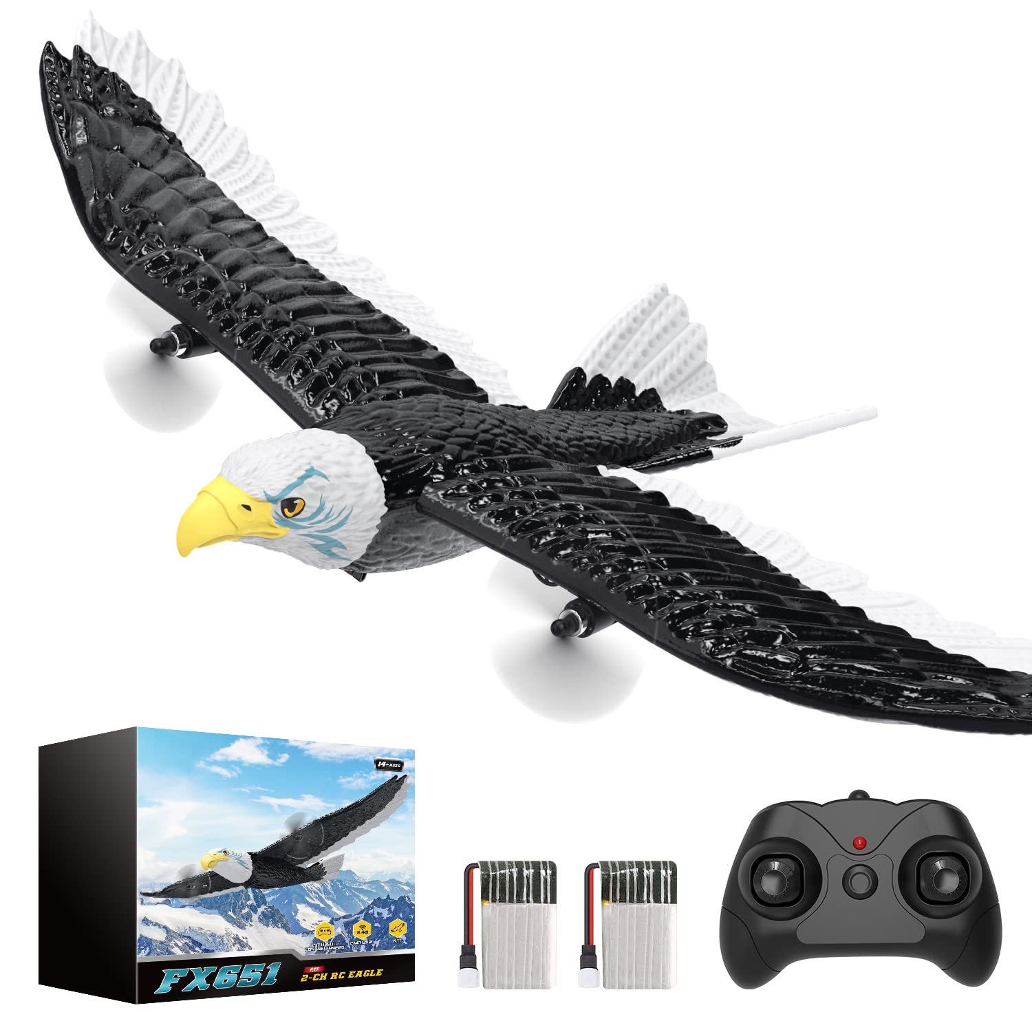 Foto 2 pulgar | Rc Plane Deerc Eagle Con 2 Baterías Y Estabilizador Giroscópico De 6 Ejes - Venta Internacional.