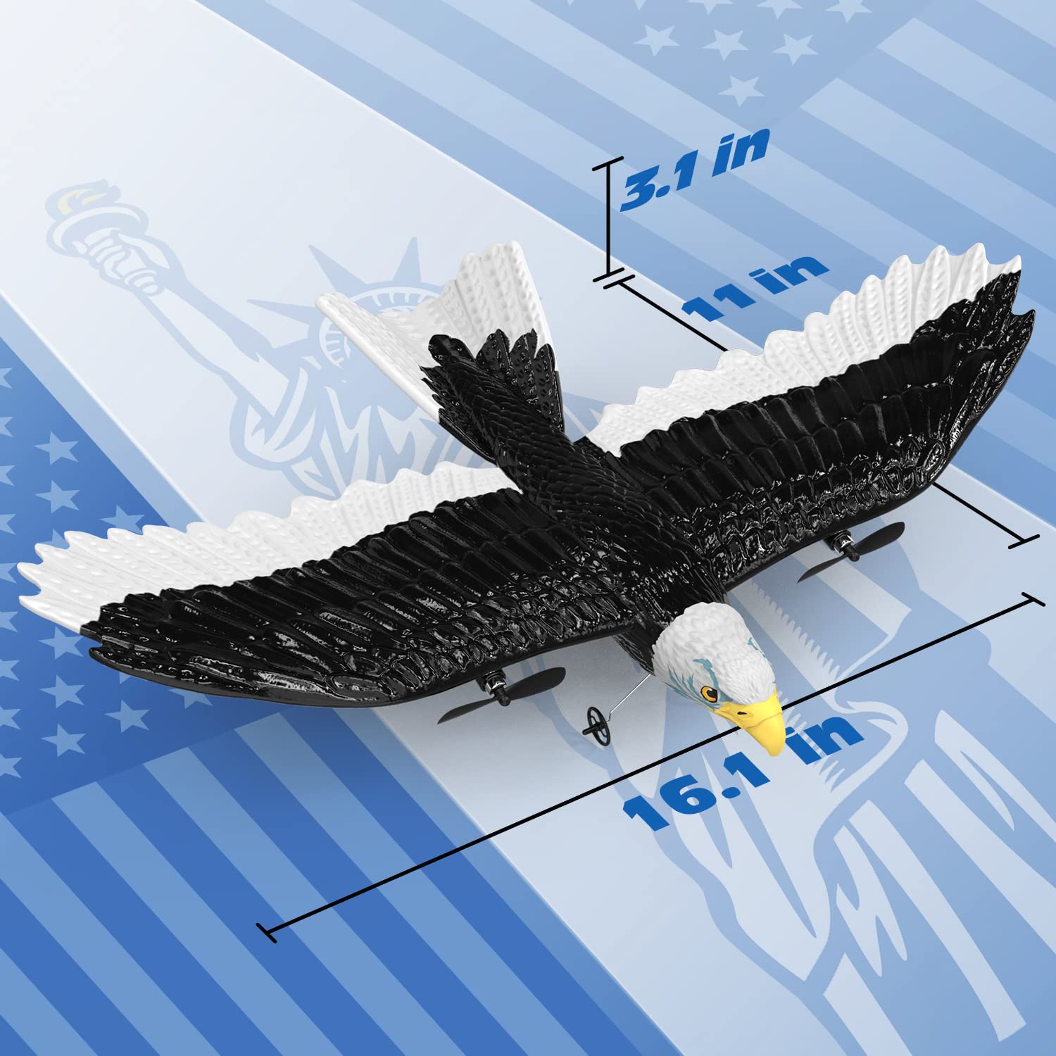 Foto 7 pulgar | Rc Plane Deerc Eagle Con 2 Baterías Y Estabilizador Giroscópico De 6 Ejes - Venta Internacional.