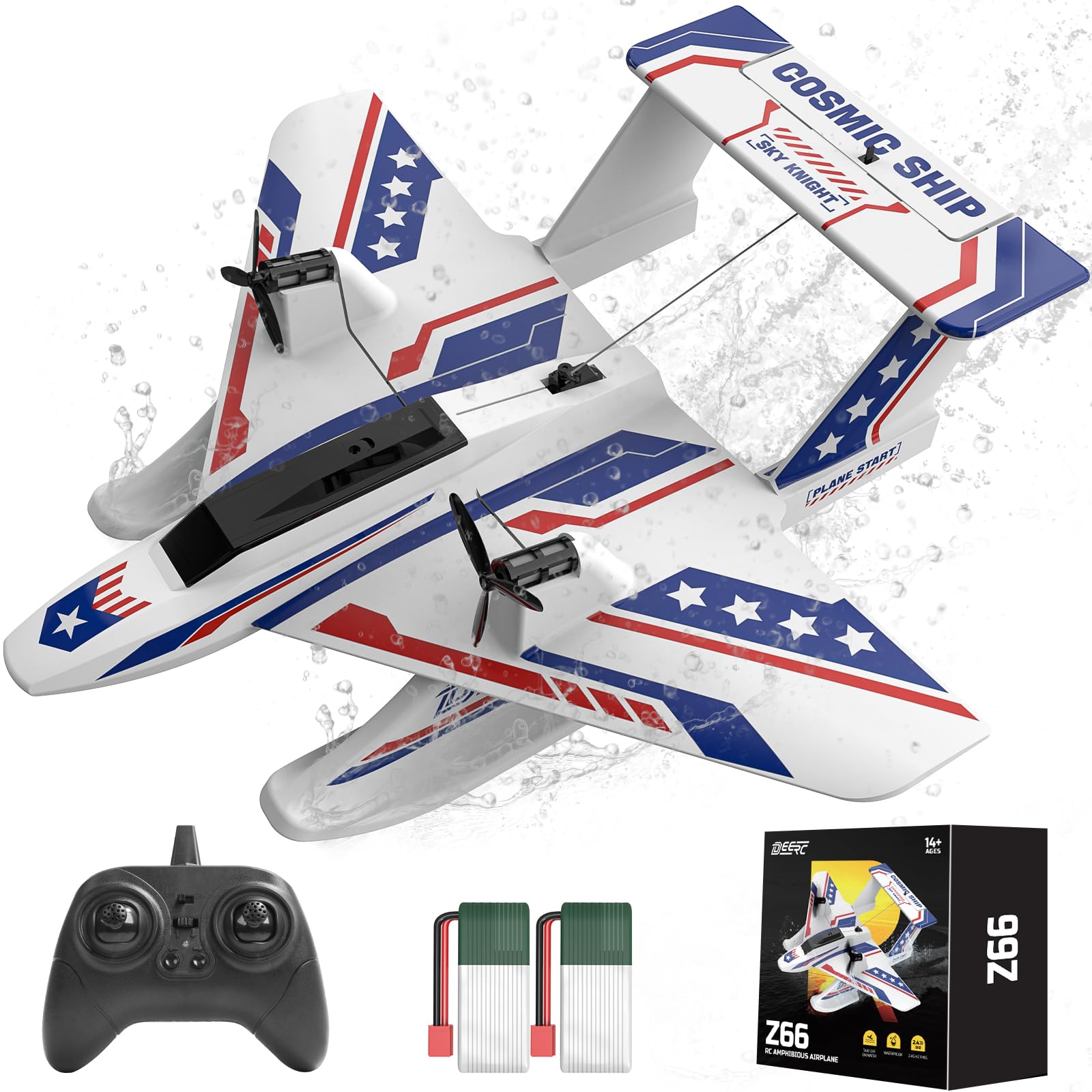 Foto 2 pulgar | Avión Rc Deerc 3ch Anfibio Para Niños Acuáticos, Terrestres Y Aéreos - Venta Internacional.