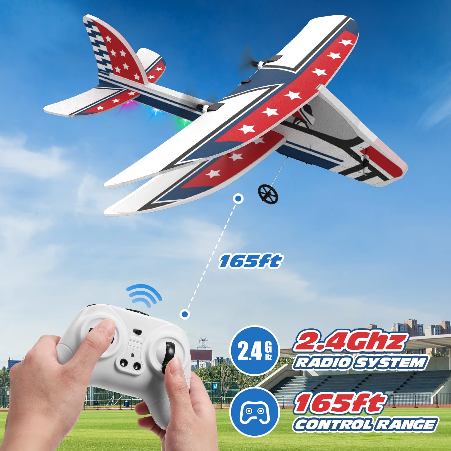 Foto 7 pulgar | Avión De Control Remoto Rc Plane Deerc De 2,4 Ghz Con 3 Baterías - Venta Internacional.