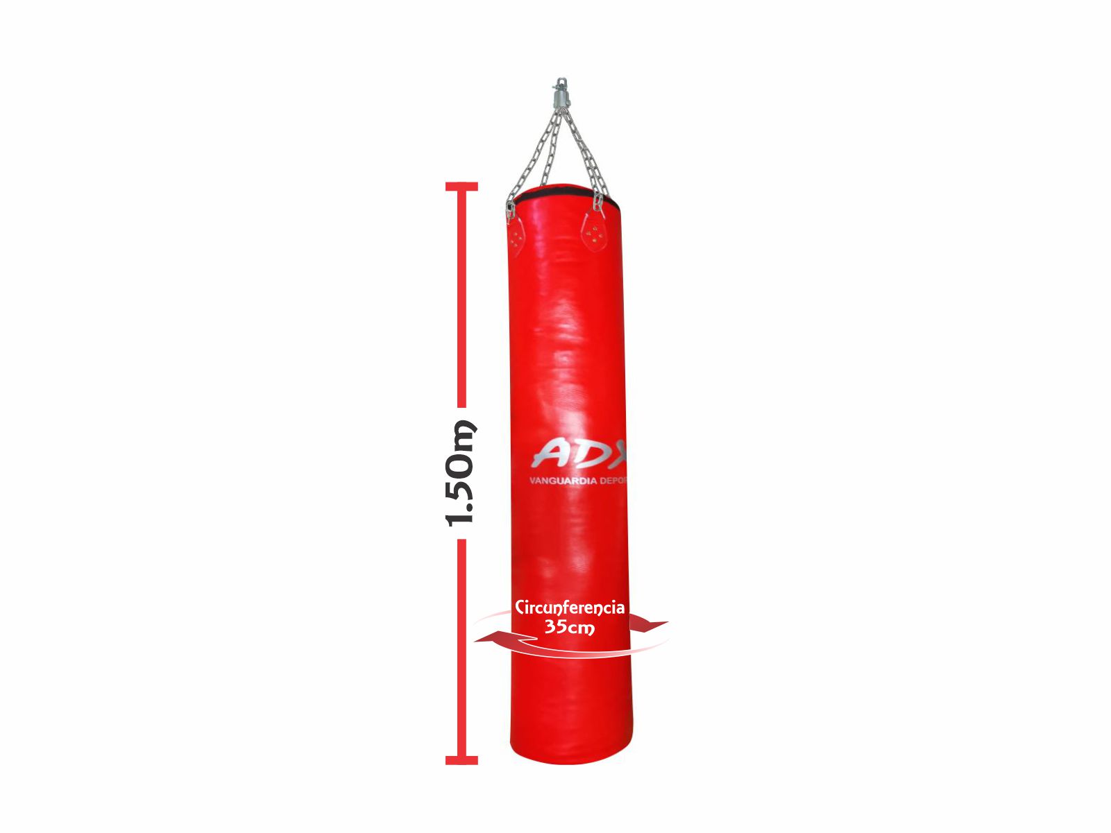 Foto 3 pulgar | Costal de Box Adx Banana color Rojo Reforzado 150 x 35 cm más Cadena y Destorcedor