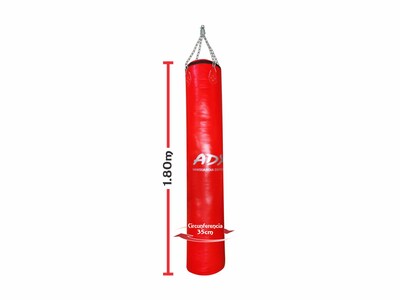 Foto 2 | Costal de Box Adx Banana color Rojo Reforzado 180 x 35 cm más Cadena y Destorcedor