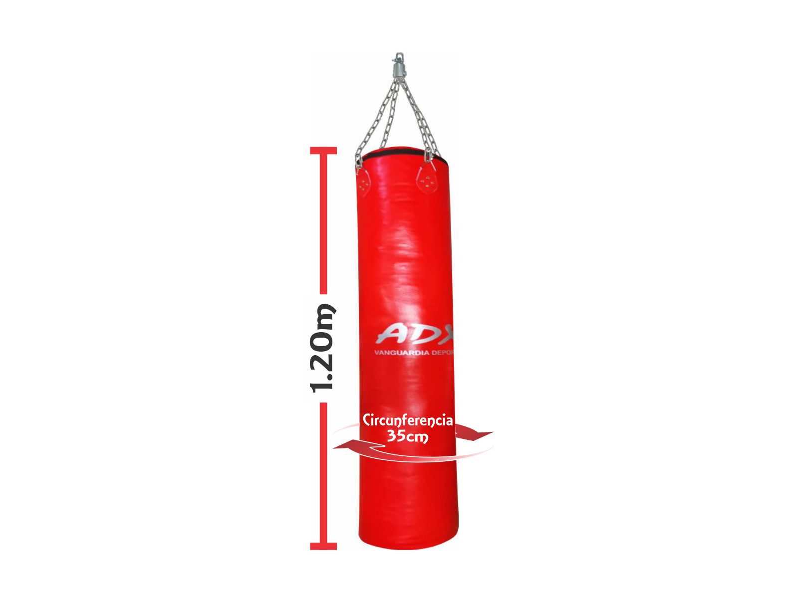 Foto 3 pulgar | Costal de Box Adx Banana color Rojo Reforzado 120 x 35cm más Cadena y Destorcedor