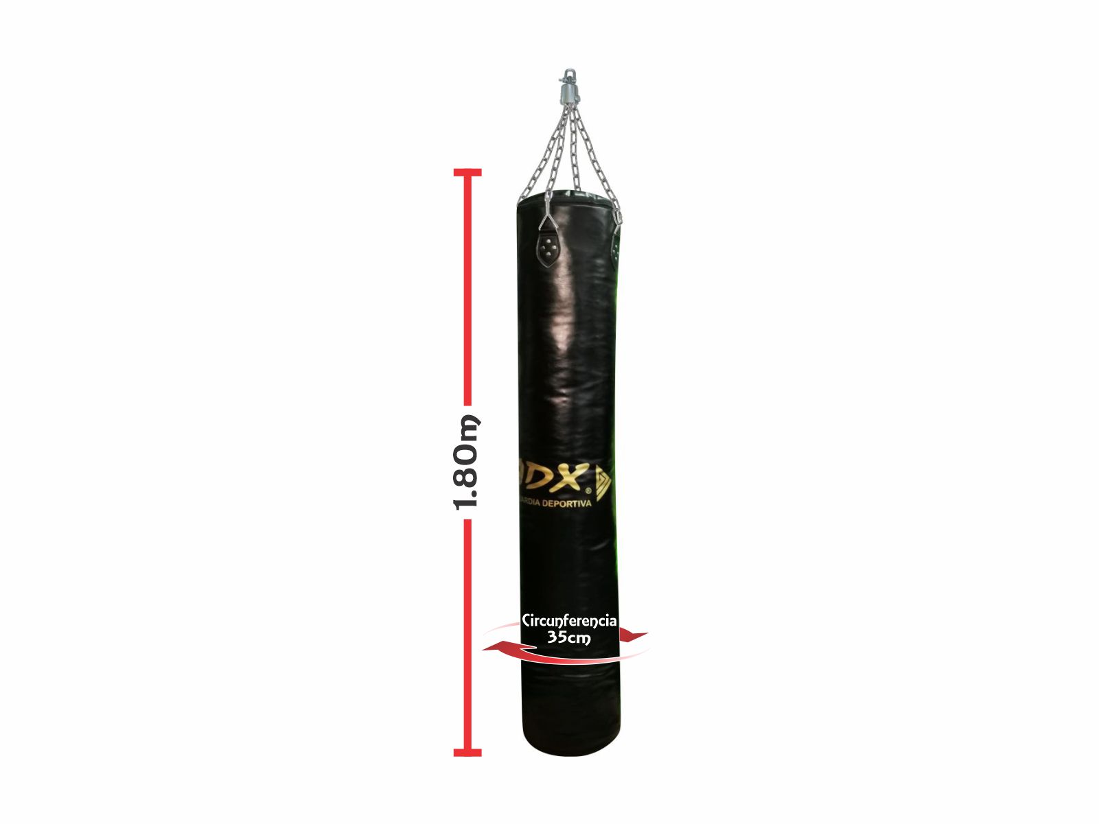 Foto 3 pulgar | Costal de Box Adx Banana color Negro Reforzado 180 x 35 cm Cadena más Destorcedor