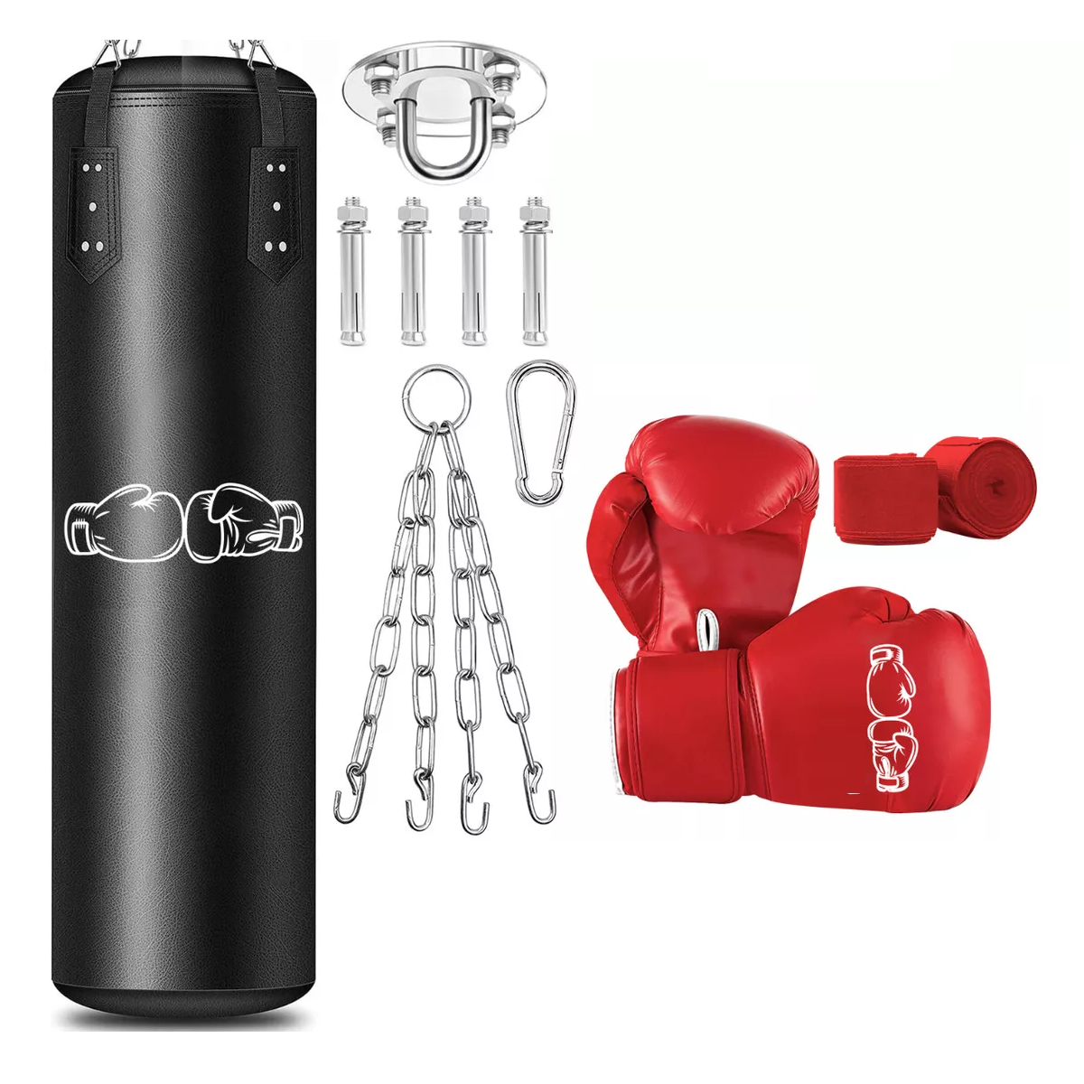 Foto 2 pulgar | Kit Saco Bolsa Boxeo 1.2m Deportivo Costal De Boxeo Piel Premium 11pzs. Eo Safe Imports Esi-9467 Multicolor