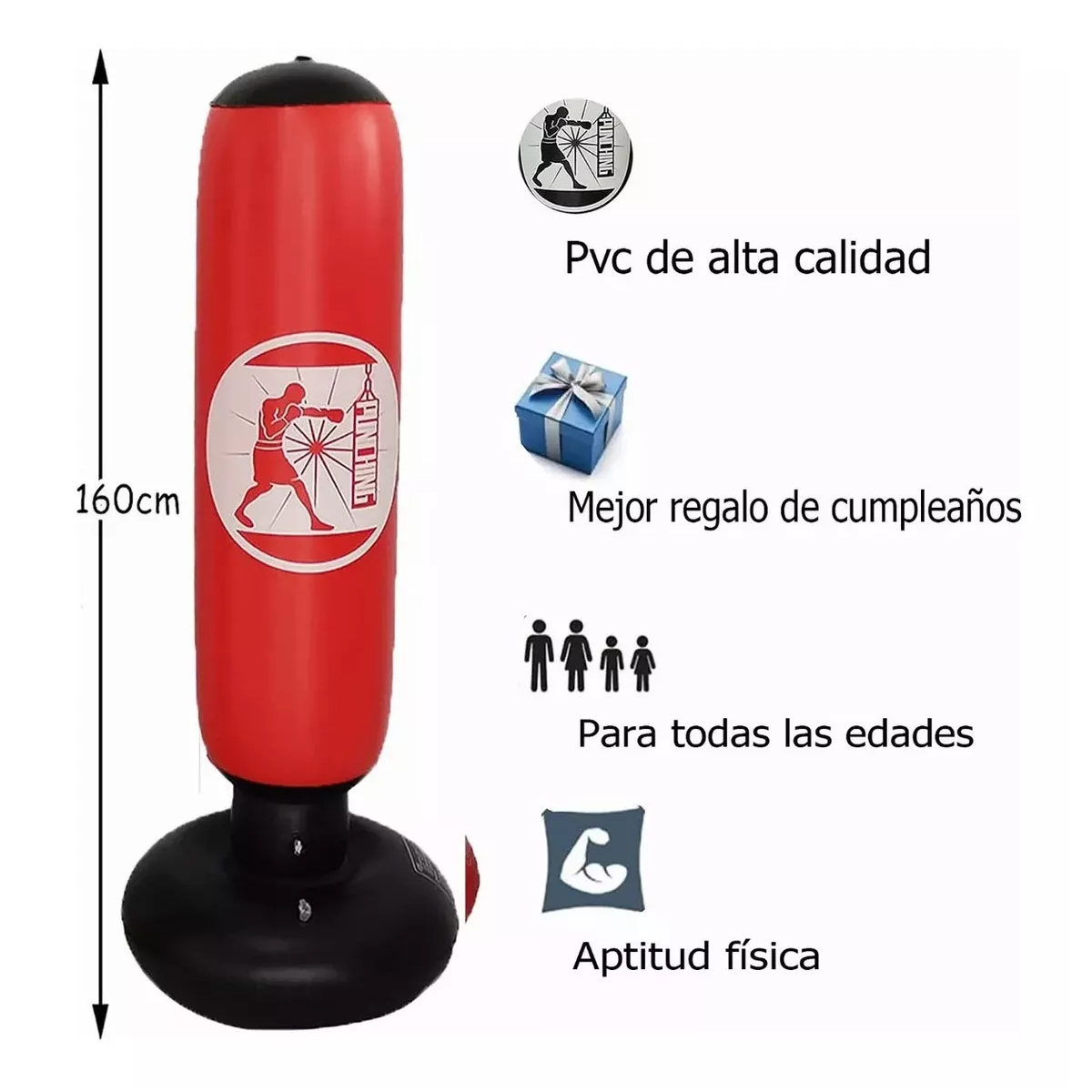 Foto 4 pulgar | Saco Bolsa Boxeo 1.2m Premium Pu Saco De Boxeo Deportivo Eo Safe Imports Esi-14057 Rojo