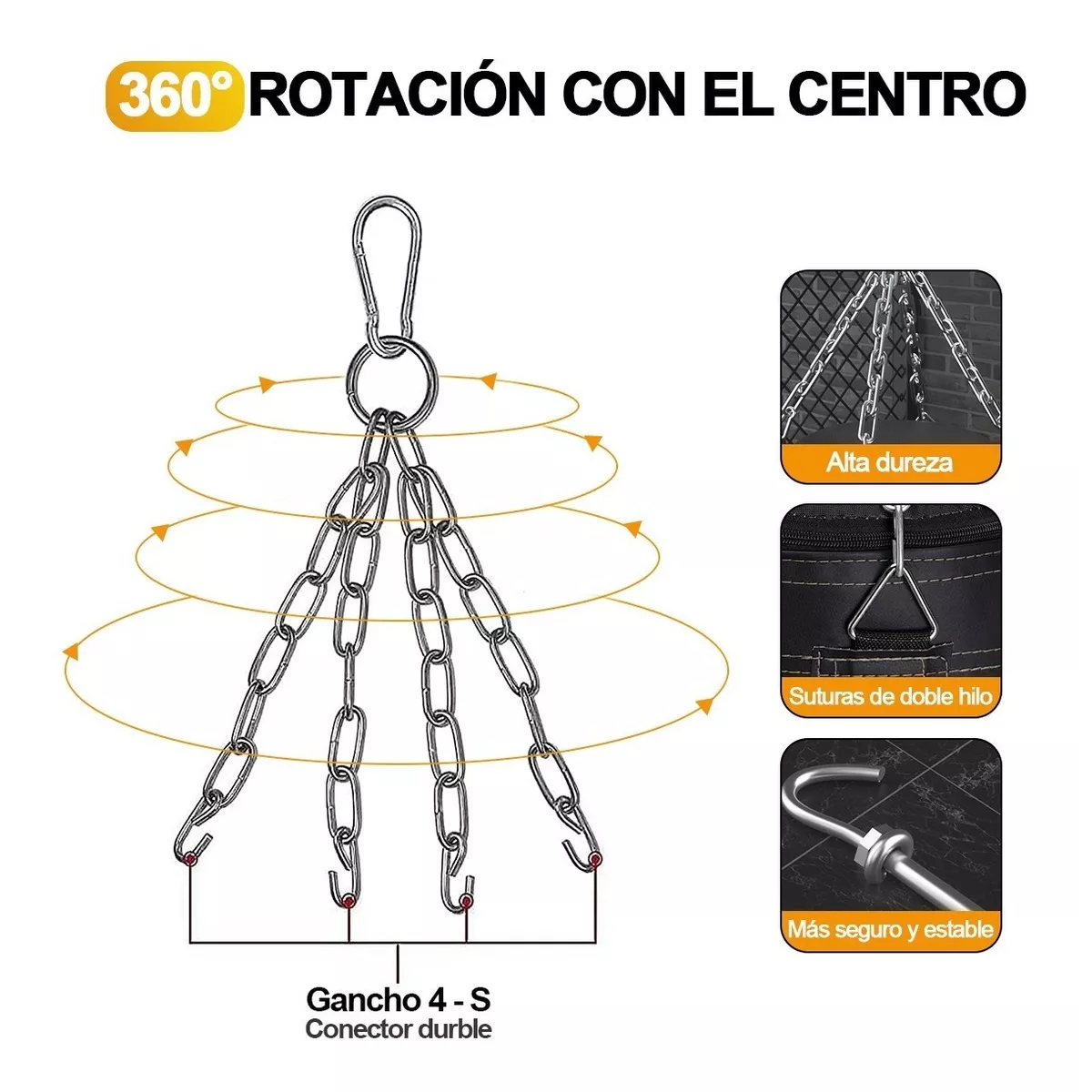 Foto 3 pulgar | Kit De Costal De Box Con Guantes Saco Profesional  Eo Safe Imports Esi-14872 Negro