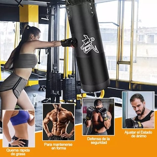 Foto 3 | Kit De Costal De Box Con Guantes Saco Profesional Eo Safe Imports Esi-14872 Negro