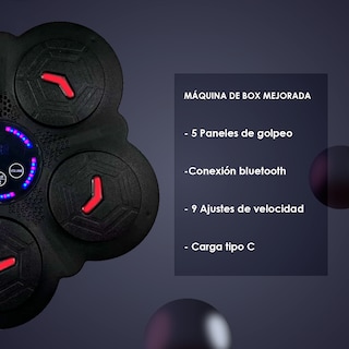 Foto 3 | Máquina De Boxeo Musical Bluetooth – Entrenamiento Interactivo Con Luces Led, Velocidades Ajustables Y Montaj