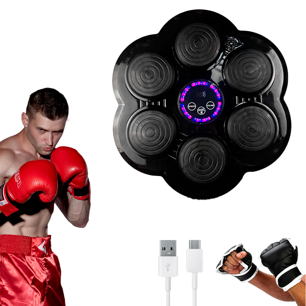 Foto 2 pulgar | Máquina de Boxeo Musical Bluetooth – Entrenamiento Interactivo con 6 Paneles
