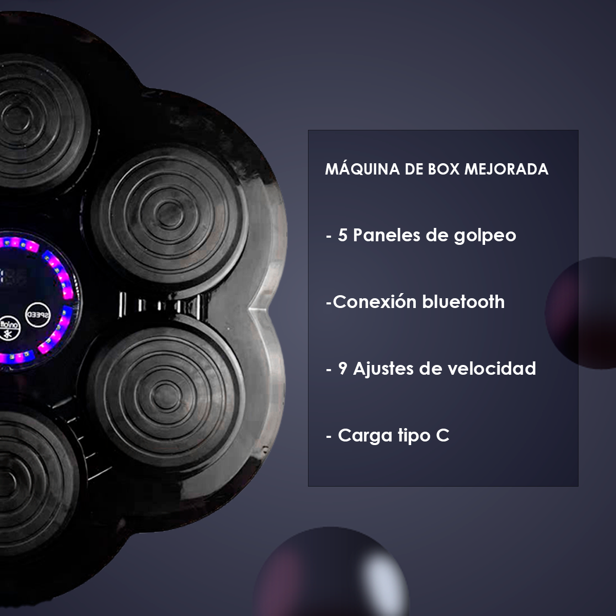 Foto 3 pulgar | Máquina de Boxeo Musical Bluetooth – Entrenamiento Interactivo con 6 Paneles