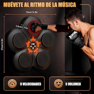 Foto 2 | Máquina De Boxeo Musical De Alta Calidad Con Bluetooth – 9 Velocidades Y 5 Modos De Música, Entrenamiento Co