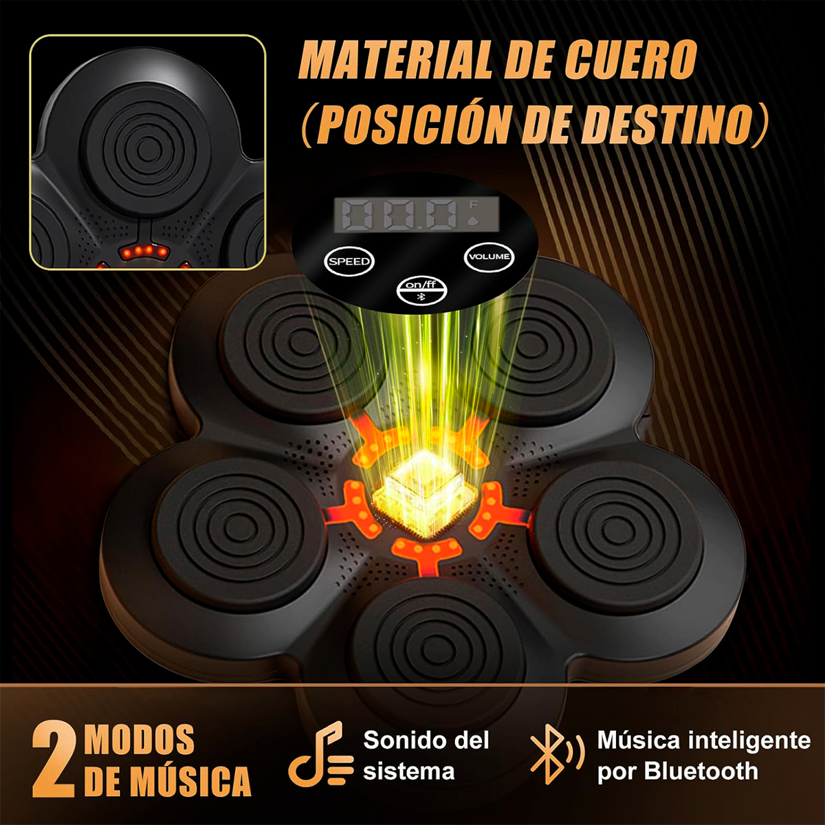 Foto 3 | Máquina De Boxeo Musical De Alta Calidad Con Bluetooth – 9 Velocidades Y 5 Modos De Música, Entrenamiento Co